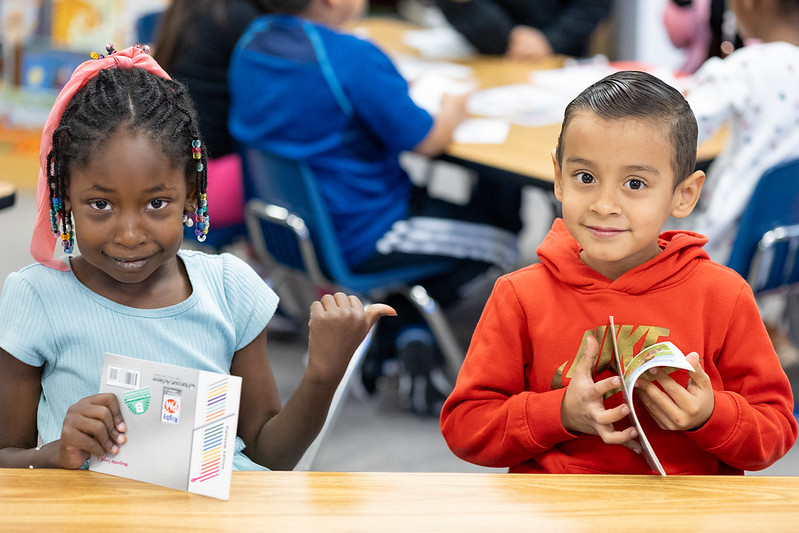 Students read at Kenton Elementary School. 