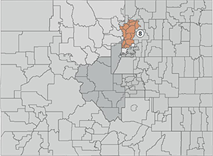 Colorado Congressional District Map showing District 8