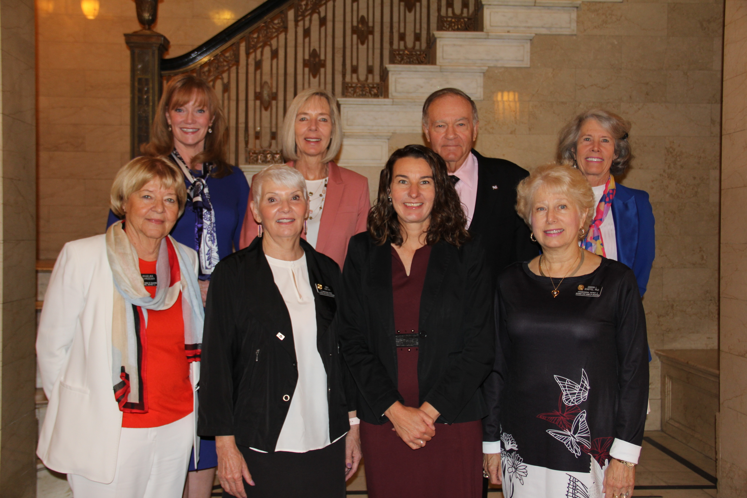 Group photo of State Board of Education members with Commissioner Katy Anthes