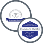 Graphic showing both the 2009 and 2020 logos for drama and theatre arts