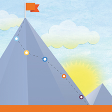 Image of mountains with sunrise
