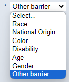 Screenshot of other barrier option