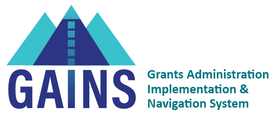 Grants Administration Implementation and Navigation System GAINS Logo