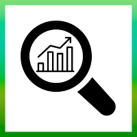 Magnifying glass examining a data chart