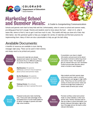 Front page of marketing resources toolkit