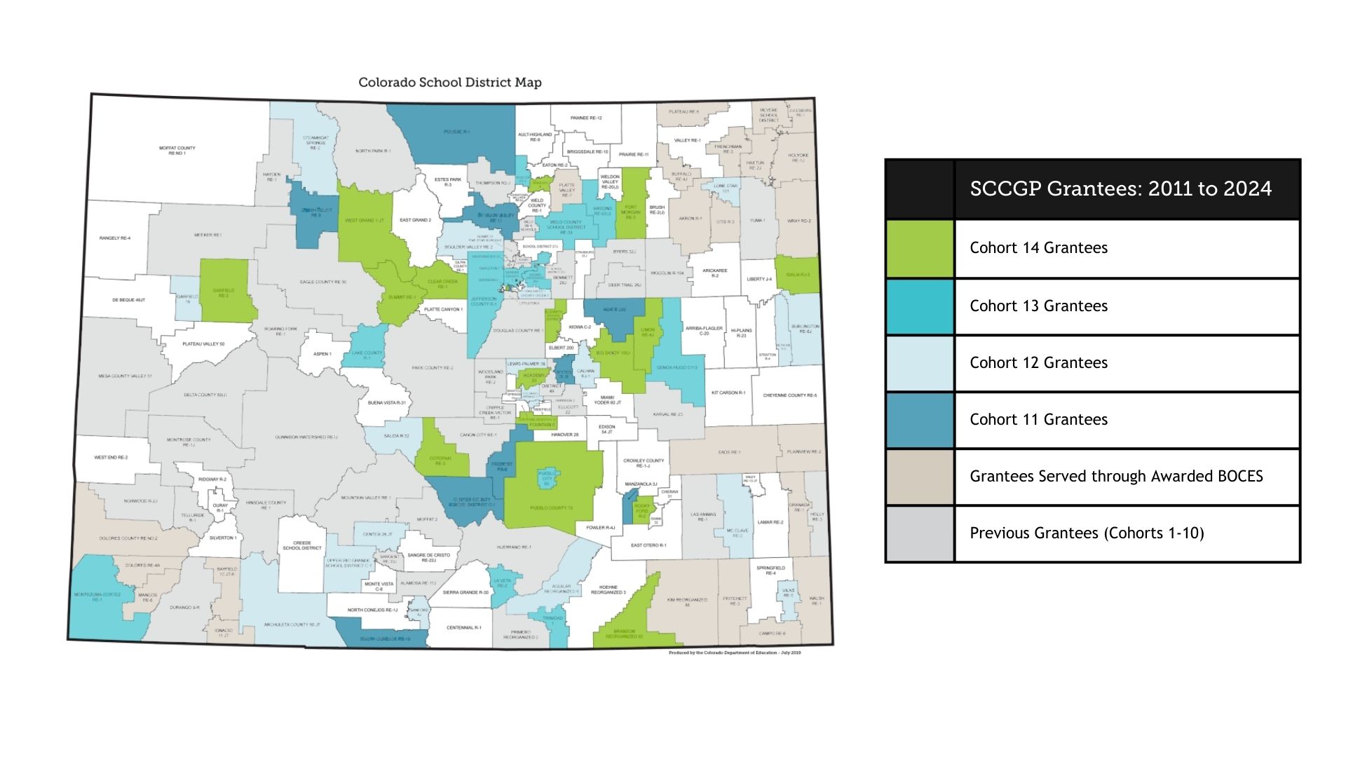 SCCG Grantee Map from 2011 to 2024